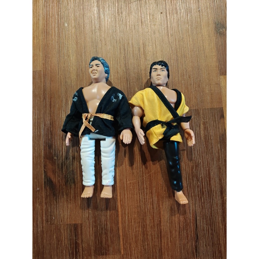 Vintage Remco Lot 2 KARATE KID SATO CHOZEN 1986 Action Figure Cobra Kai *Works*